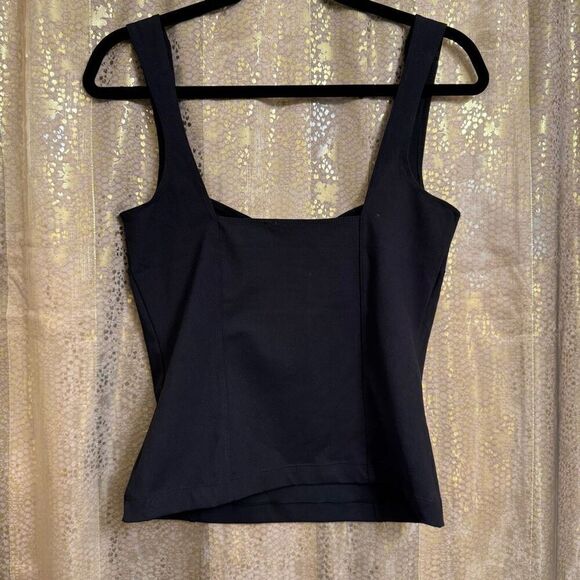Free People Black Somewhere Sometime Cami Stretch Tank Top Med NWOT - Picture 2 of 8